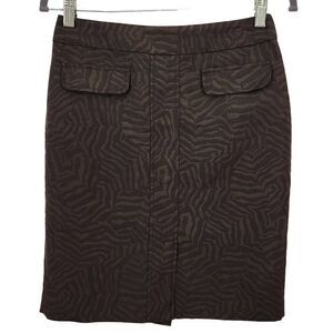 Ann Taylor Brown Animal Print Pencil Skirt Size 2P Ann Taylor Petite Brown Skirt
